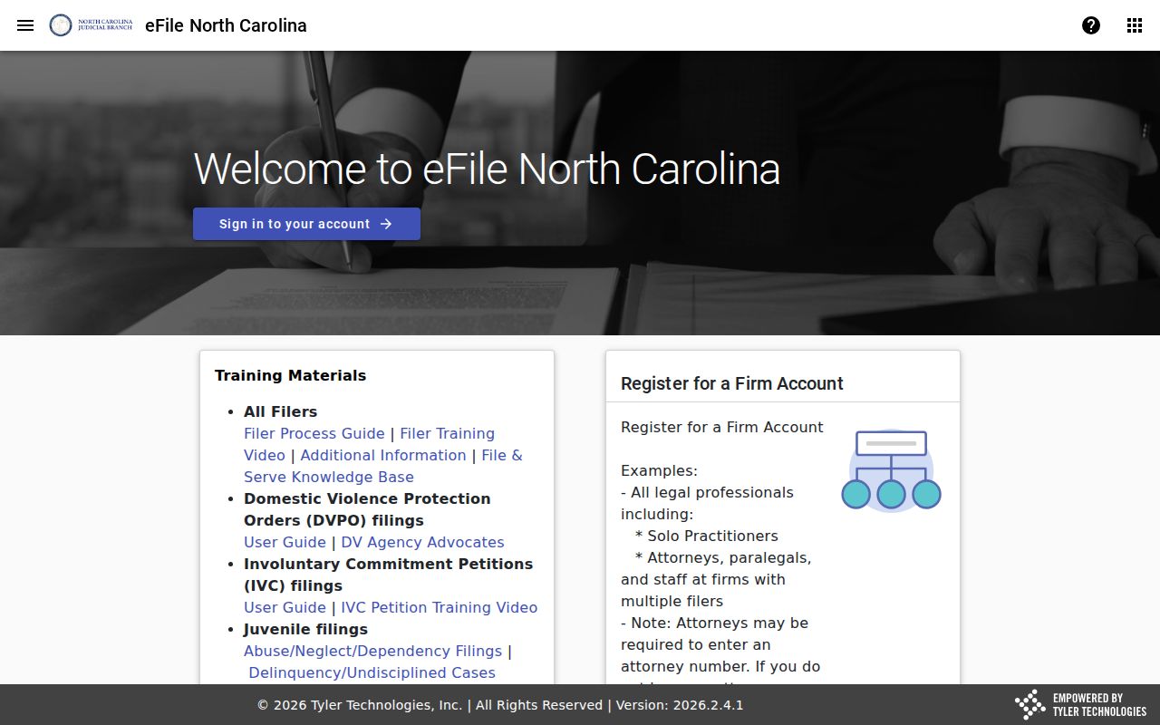 Nash County civil docket eCourts File and Serve source