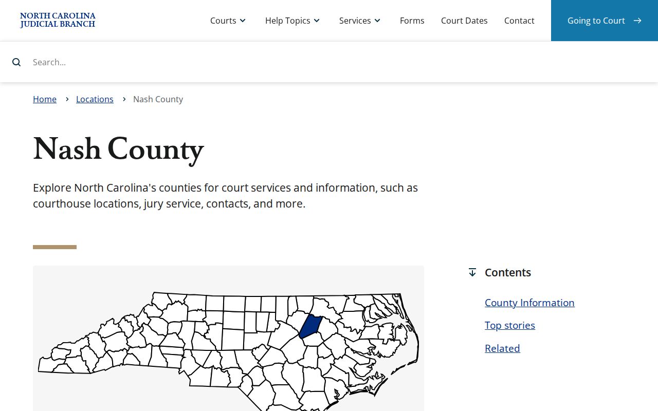 Nash County court docket official county court hub