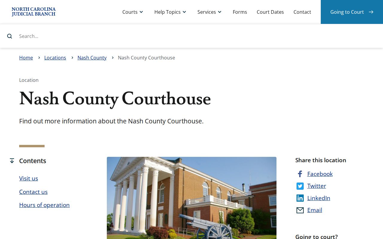 Nash County court docket clerk courthouse records access