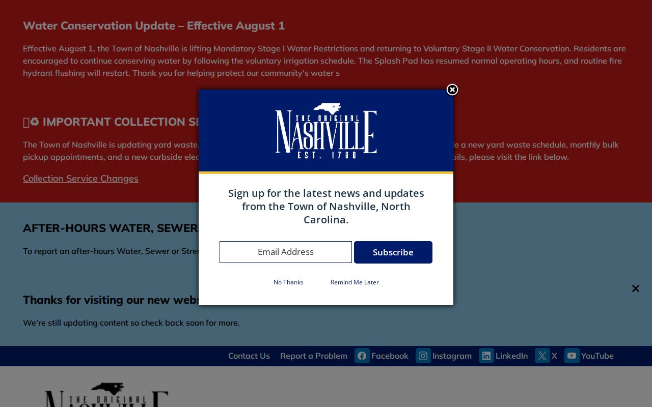 Nash County court dates Nashville local government source