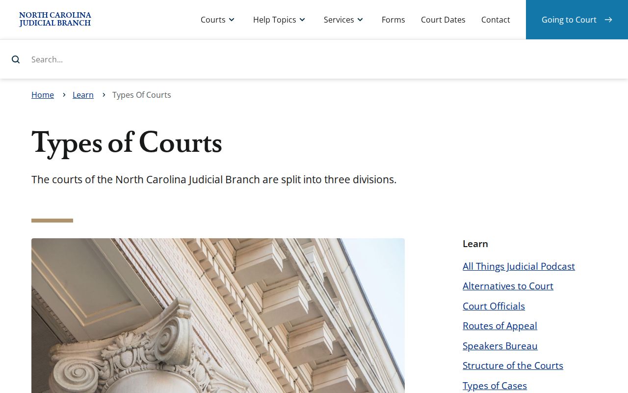 Nash County court docket North Carolina court hierarchy reference