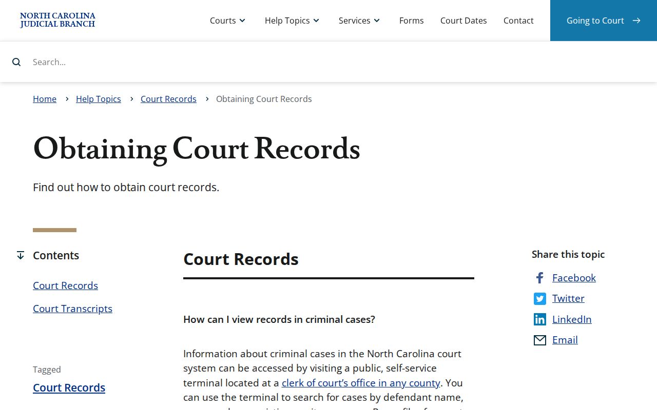 Nash County court records state guidance source