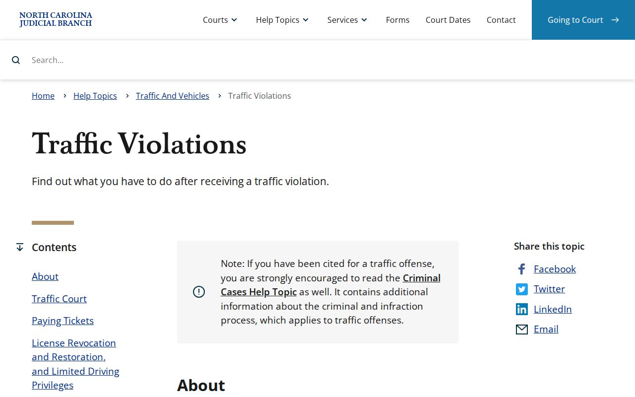 Nash County traffic ticket court-process guidance source