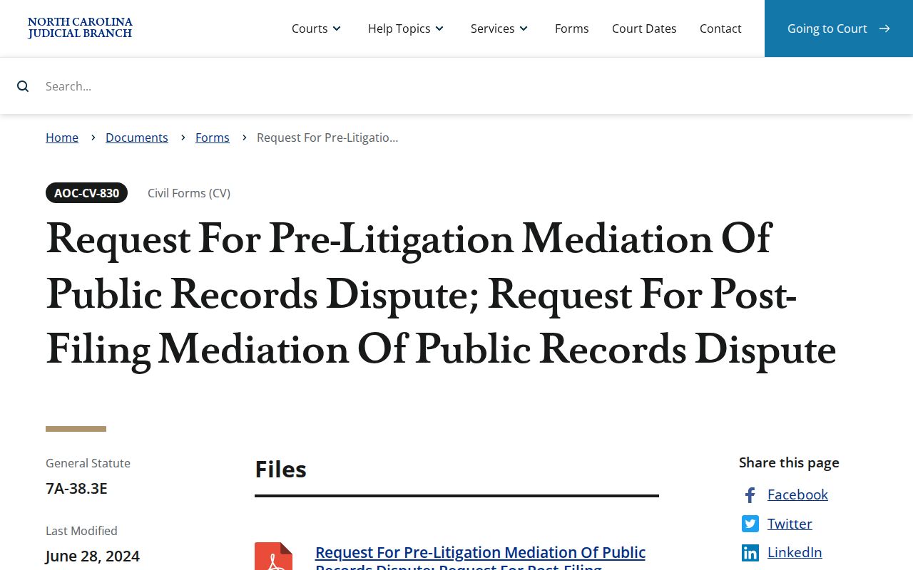 Nash County case search public-record mediation form source